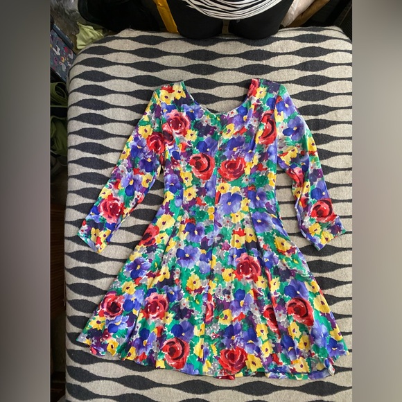 Pat Argenti Collection VTG Silk Dress Size 10 - Picture 4 of 13